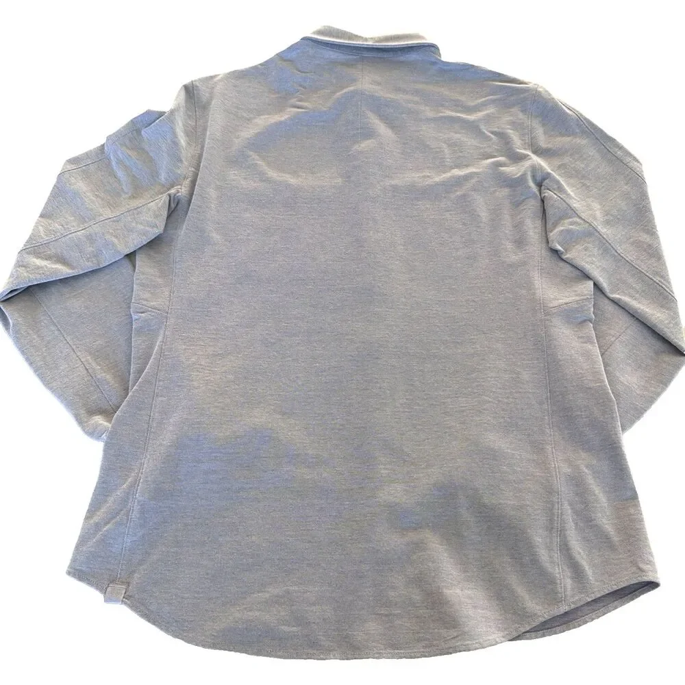 Lululemon Commission Long Sleeve Shirt M Gray Minimalist Athleisure Clean Modern